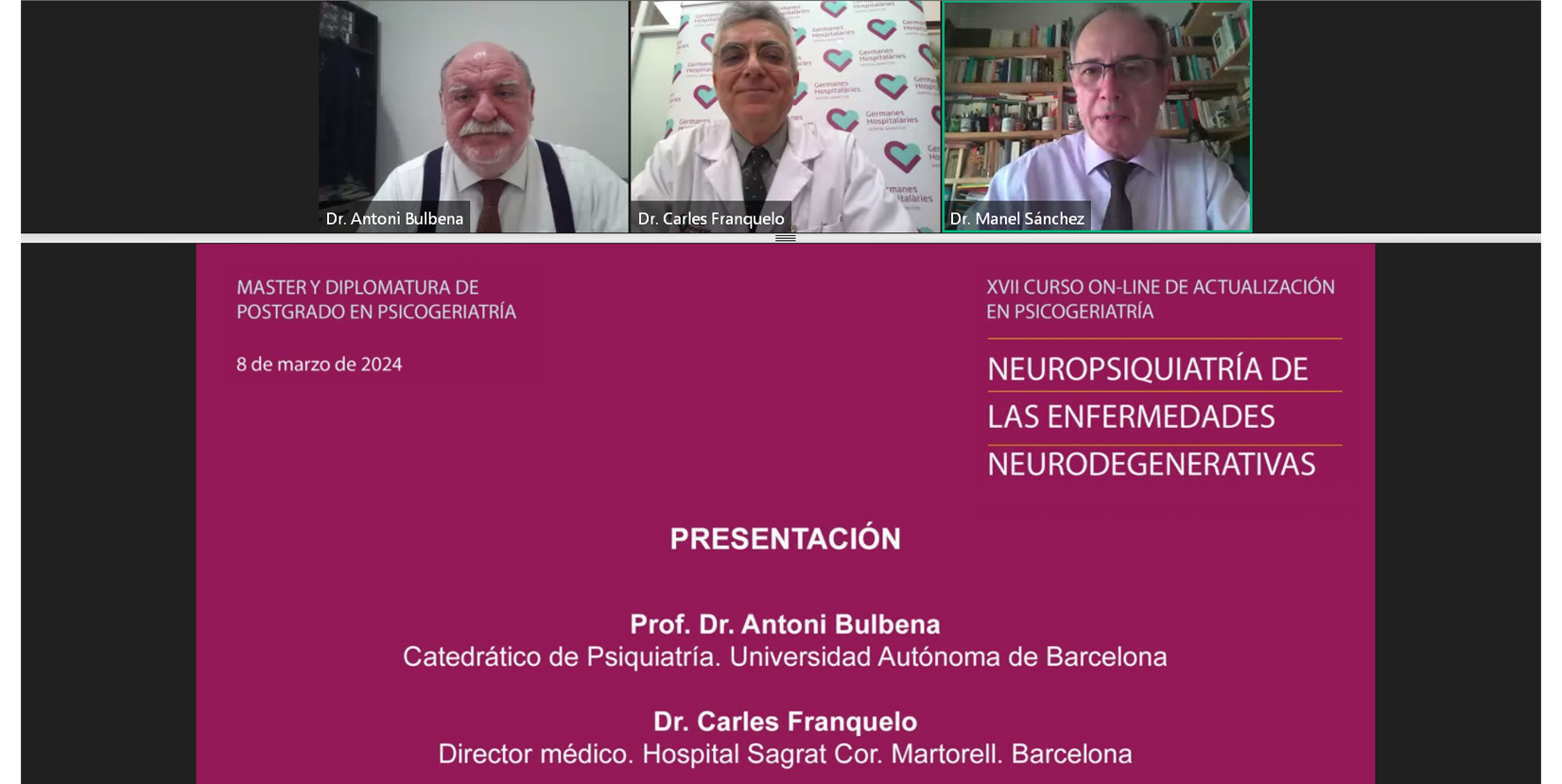 XVII Curs d’Actualització en Psicogeriatria